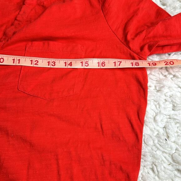 Boden 100% Cotton Pop of Color Lightweight 3/4 Sleeve Red Shirt Pocket M11 - Picture 5 of 10